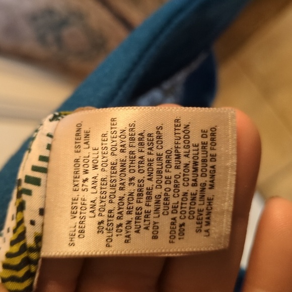 Elevenses by Anthropologie Wool Blend Jacket - Vibrant Teal Green - Picture 14 of 16